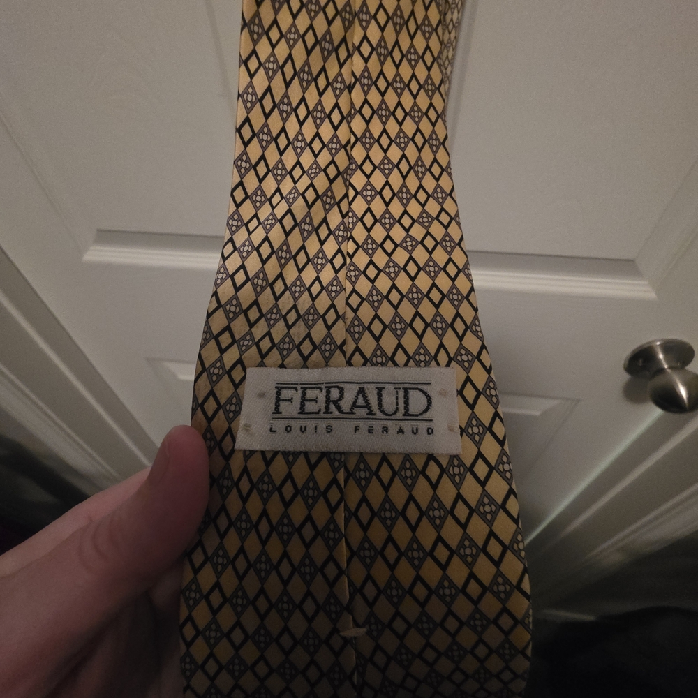 Louis Feraud Gold and Black Tie
